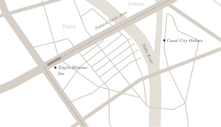 施設周辺の地図イラスト。主要エリアやアクセスルートを示したシンプルなマップ。